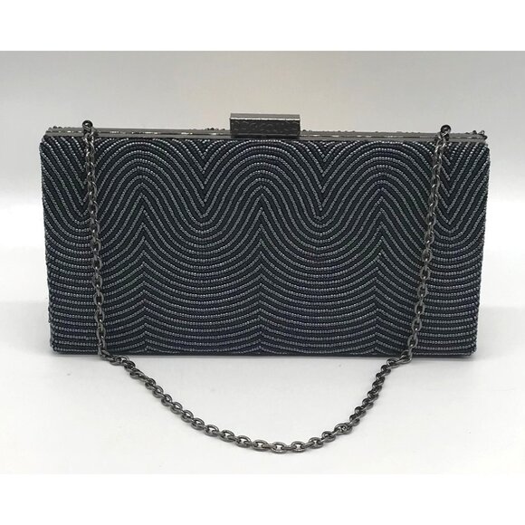 Sondra Roberts Black Beaded Box Clutch - Picture 2 of 10